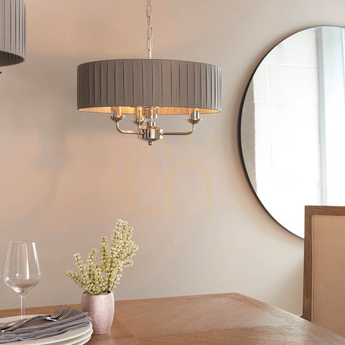 Kontrola Závěsné svítidlo Endon Highclere 94394 antracit/nikl 3×E14 45 cm