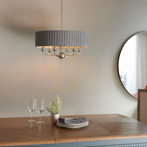 Kontrola Závěsné svítidlo Endon Highclere 94397 6xE14 šedé/niklové