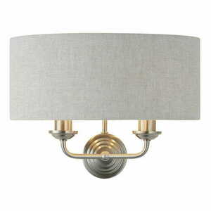 Nástěnné svítidlo Endon Highclere šedé stínidlo E14 2x40W 94403 small 2