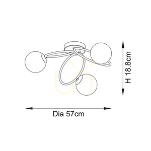 Stropní svítidlo Endon Ellipse 95290, 3×G9, chrom a barevné sklo, Ø57 cm small 7