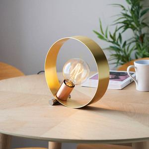 Stolní lampa Endon Hoop 97665 E27 25 cm – mosaz, nikl a měď small 2