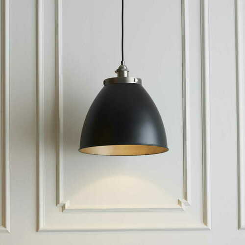 Kontrola Závěsná lampa Endon Franklin černá/stříbrná E27 98749