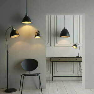 Stojací lampa Endon Franklin černá stříbrná ocel 160 cm 98753 small 2