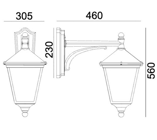 Kontrola Venkovní nástěnné svítidlo IP54 LONDON BIG 4136BL 9,5W 3000K černé - prémiové NORLYS.