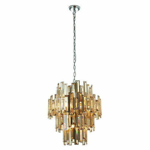 Kontrola Závěsné svítidlo Endon Viviana 72744, křišťálové, chrom/zlaté, 12 světel