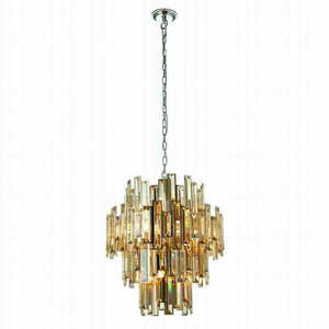 Závěsné svítidlo Endon Viviana 72744, křišťálové, chrom/zlaté, 12 světel small 3