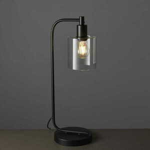 Černá stolní lampa Endon TOLEDO 95457 čiré sklo 1×E27 LED max. 10 W small 4