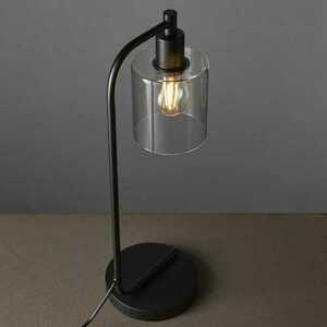 Černá stolní lampa Endon TOLEDO 95457 čiré sklo 1×E27 LED max. 10 W small 5