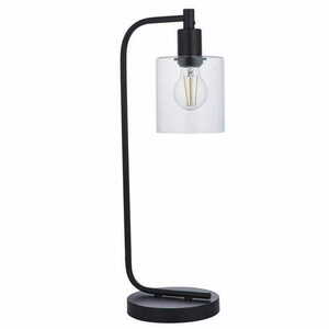 Černá stolní lampa Endon TOLEDO 95457 čiré sklo 1×E27 LED max. 10 W small 7