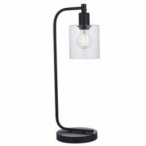 Černá stolní lampa Endon TOLEDO 95457 čiré sklo 1×E27 LED max. 10 W small 0