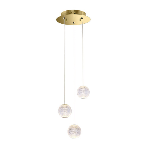 Kontrola Závěsné LED svítidlo Italux Rosario 3x12,6W zlaté PND-12220121-3A-GD