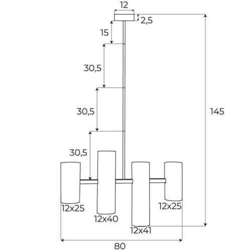 Kontrola Závěsné svítidlo Max Light LAXER P0501 černé 4x7W 83 cm