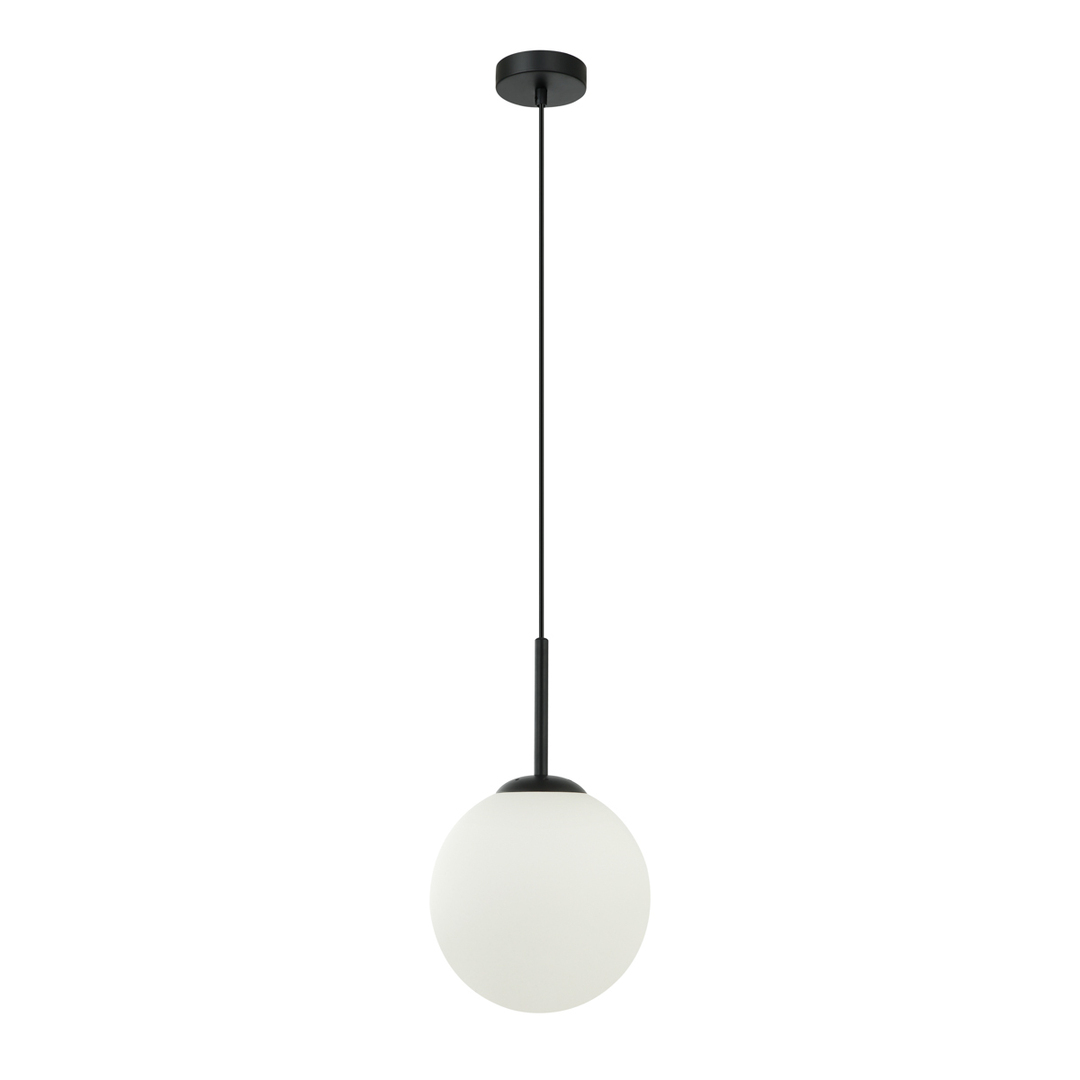 Lampă suspendată Italux Deore E27 negru sticlă 20 cm PND-5578-1S-BK