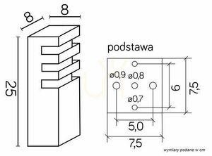 Venkovní sloupkové světlo SU-MA RADO 3 AL stříbrné 25 cm RADO 3 AL small 3