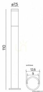 Venkovní stojací lampa SU-MA černá 110 cm E27 ST022-1100 BL small 1