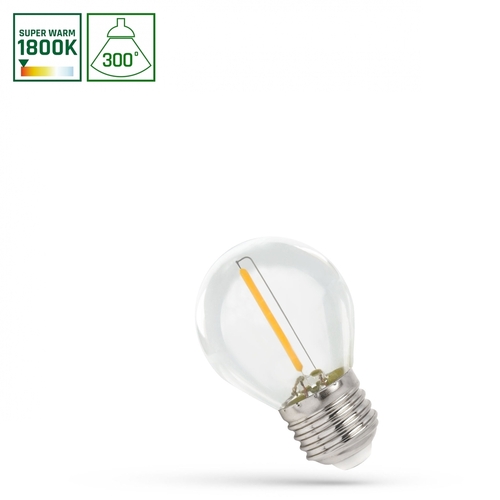 Kontrola Led koule E27 230 V 1 W Cog 1800 K Clear Spectrum