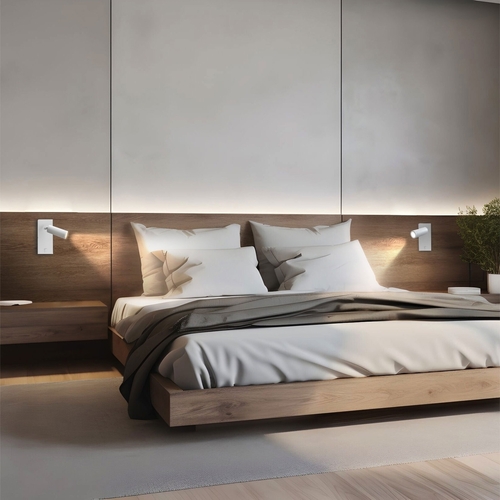Kontrola Madara Slim Mr11 Switch Nástěnné svítidlo 230 V Ip20 38x95 + základna140x60x25 Bílá s vypínačem