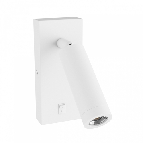 Kontrola Madara Slim Mr11 Switch Nástěnné svítidlo 230 V Ip20 38x95 + základna140x60x25 Bílá s vypínačem
