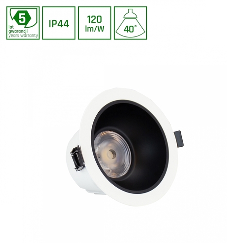 Kontrola Orbito Downlight 6 20 W Nw 230 V 40st Ip44 Ra90 Ugr<19 139 X85 Mm White/Black Mat Circle. Nastavení výkonu 5 L