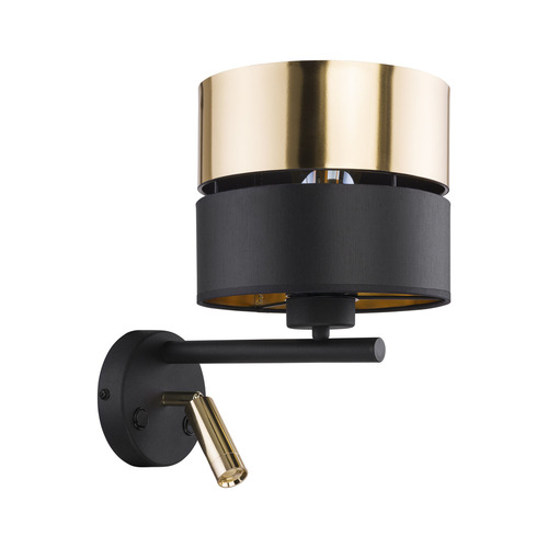 Kontrola Hilton Black/Gold Nástěnné svítidlo 2Xe27+Led