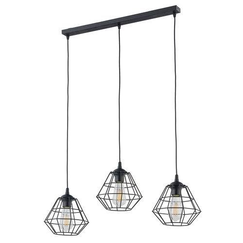 Kontrola Diamond New Black Pendant Lamp 3 Pl Strip.