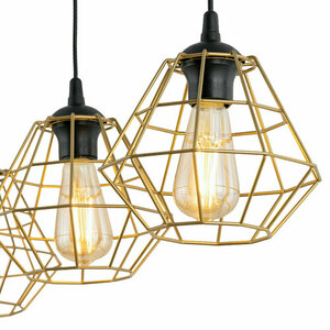 Diamond New Black/Gold Pendant Lamp 3 Pl Strip. small 7