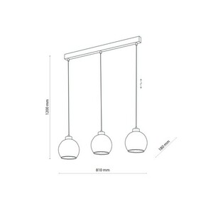 Průhledná závěsná lampa Devi 3 Pł Strip. small 5