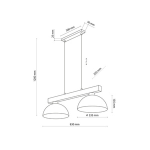 Černá závěsná lampa Oslo 2 Pł small 7