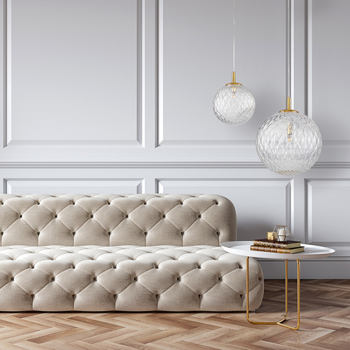 Kontrola Zlatá závěsná lampa Cadix 1 Pł 300
