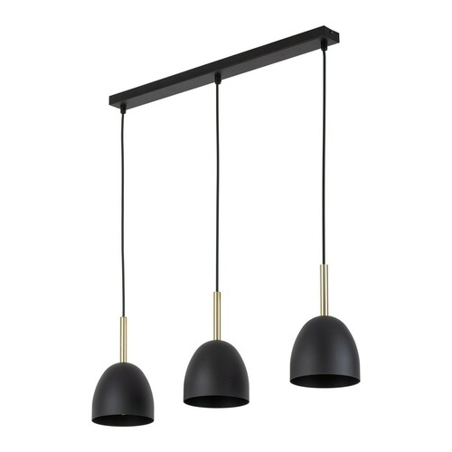 Kontrola Černá závěsná lampa Nord 3 Pł