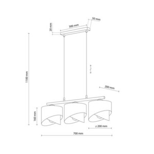 Grant Černá závěsná lampa 3 Pł small 7