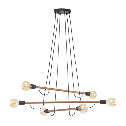 Kontrola Závěsná lampa Helix Wood Walnut 6 Pł