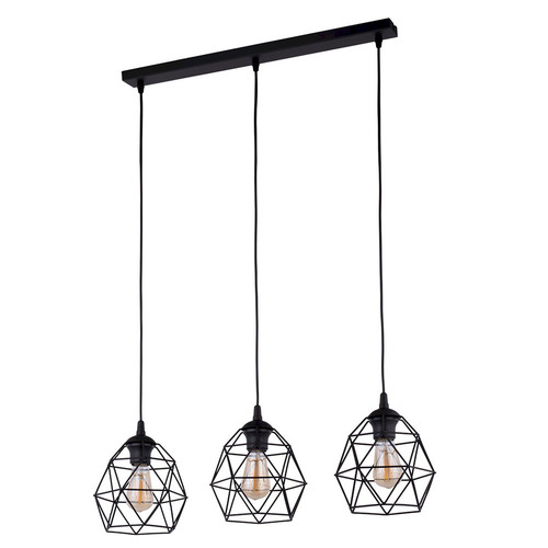 Kontrola Galaxy Black Pendant Lamp 3 Pł Strip.