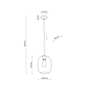 Průhledná závěsná lampa Elio 1 small 3