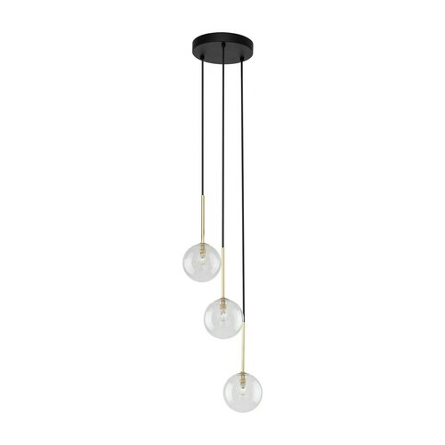 Kontrola Závěsné svítidlo Nilos Black / Gold 3Fl