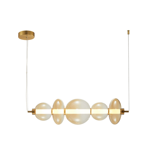 Kontrola LED závěsné svítidlo Italux Sonte jantarové sklo PND-24352-40W-AB-AMB