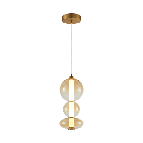 Kontrola LED závěsné svítidlo Italux Sonte jantarové sklo 24W PND-24352V-24W-AB-AMB