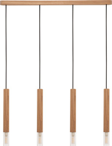 Závěsné svítidlo Zuma Line MADERA 8620403, dřevěná lišta 75 cm, 4 × G9 small 0