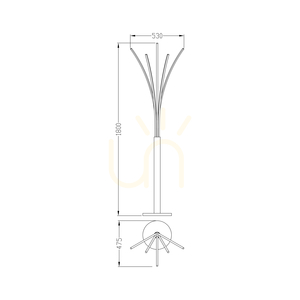 LED stojací lampa Zuma Line VELDEN ML4767-3BMD – světlé dřevo, matná černá small 1