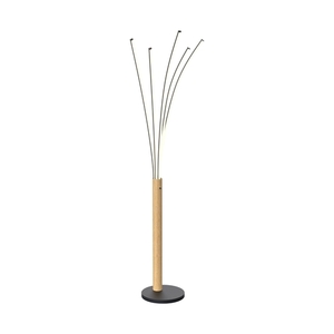 LED stojací lampa Zuma Line VELDEN ML4767-3BMD – světlé dřevo, matná černá small 0