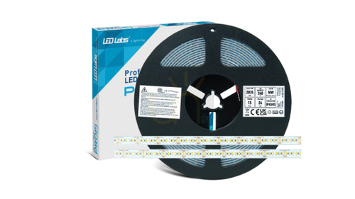 Kontrola Páska PRO 3Y 24V 1200 LED 2835 SMD 15W CW RA90 HS, 5 m