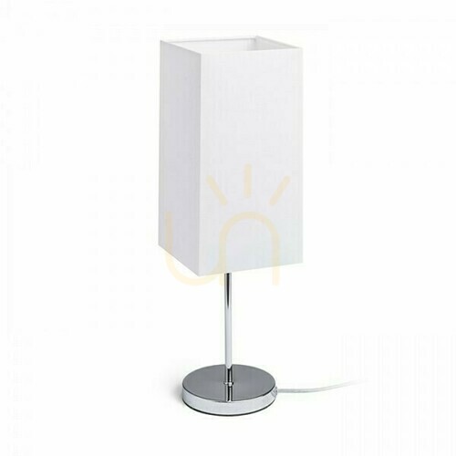 Kontrola Stolní lampa Nyc/Tempo 15/30 Polycotton White/Nickel 230 V Led E27 7 W.
