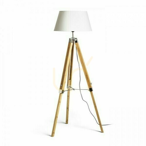 Kontrola Alvis/Ambitus 46 Stojací lampa Cream White Bamboo 230 V Led E27 11 W.
