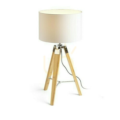 Kontrola Stolní lampa Rendl ALVIS/RON 40 bílá/bambusová E27 15 W R14042