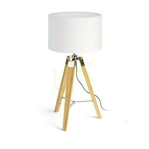 Kontrola Stolní lampa Rendl ALVIS/RON 40 bílá/bambusová E27 15 W R14042