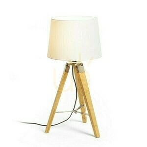 Stolní lampa RENDL ALVIS/AMBITUS 30, Ø 36 x 64 cm, stínidlo z bílého polycottonu, bambusová podstava, E27 max 15 W small 1