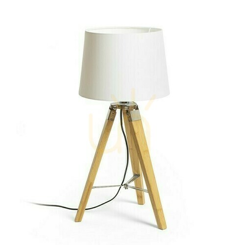 Kontrola Alvis/Ambitus 30 Polycotton White/Bamboo Stolní lampa 230 V Led E27 11 W.