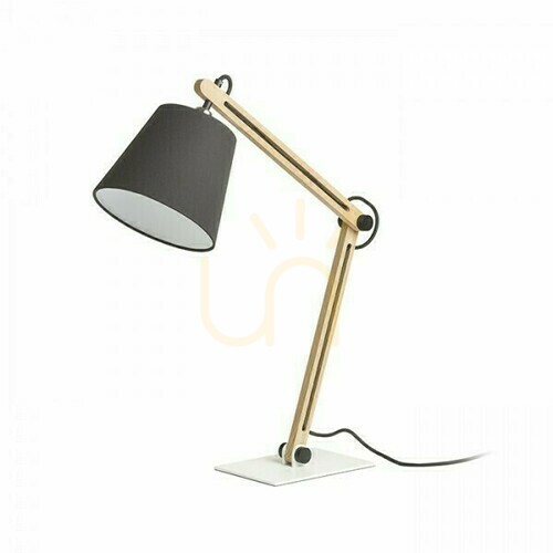 Kontrola Stolní lampa Nizza Polycotton Black/Wood 230 V Led E14 7 Watt.