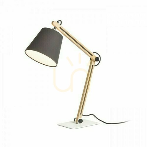 Kontrola Stolní lampa Nizza Polycotton Black/Wood 230 V Led E14 7 Watt.