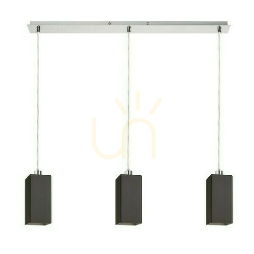 Kontrola Liz III 80 černé sklo/matný nikl, závěsná lampa, 230 V, LED E27, 3x15 W